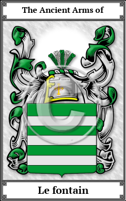 Le fontain Family Crest Download (JPG)  Book Plated - 150 DPI